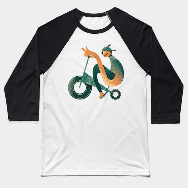 Halloween monster on a bicycle Baseball T-Shirt by Léo Alexandre